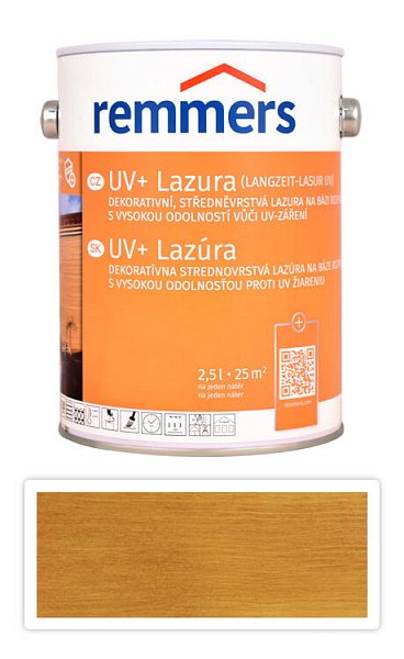 REMMERS UV+ Lazúra - dekoratívna lazúra na drevo 2.5 l Dub rustikálny