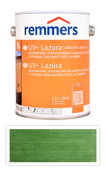 REMMERS UV+ Lazúra - dekoratívna lazúra na drevo 2.5 l Jedľovo zelená