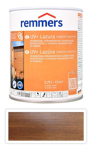 REMMERS UV+ Lazúra - dekoratívna lazúra na drevo 0.75 l Palisander