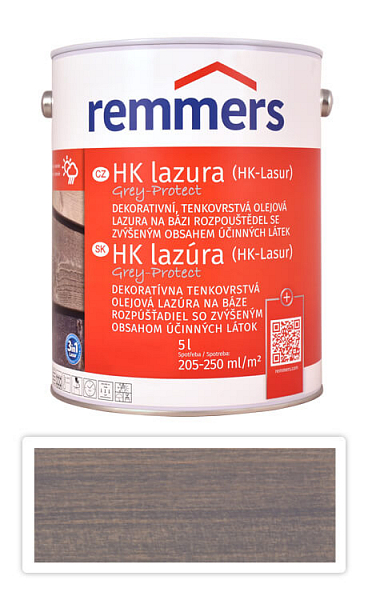 REMMERS HK lazúra Grey Protect - ochranná lazúra na drevo pre exteriér 5 l Felsgrau FT 20932