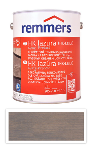 REMMERS HK lazúra Grey Protect - ochranná lazúra na drevo pre exteriér 5 l Nebelgrau / Hmla FT 20930