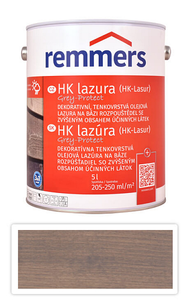 REMMERS HK lazúra Grey Protect - ochranná lazúra na drevo pre exteriér 5 l Sandgrau FT 20927