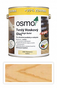 OSMO Tvrdý voskový olej pre interiéry 3 l Bezfarebný matný 3062 (20 % ZADARMO)