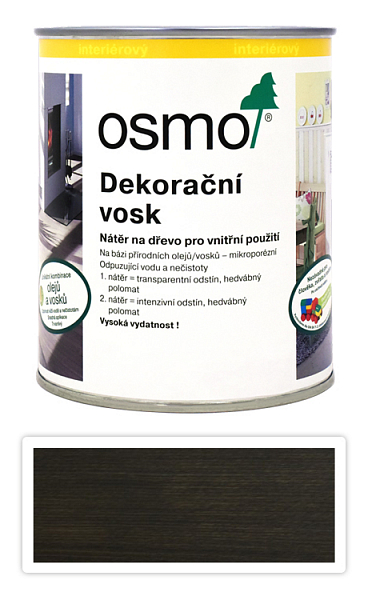 OSMO Dekoračný vosk transparentný 0.75 l Sivý granit 3118