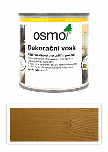 OSMO Dekoračný vosk transparentný 0.375 l Dub svetlý 3103