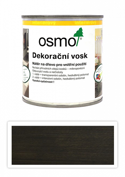 OSMO Dekoračný vosk transparentný 0.375 l Sivý granit 3118