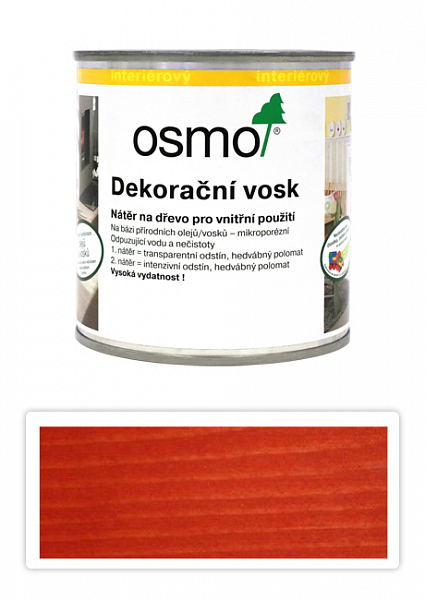 OSMO Dekoračný vosk intenzívne odtiene 0.375 l Červený 3104 