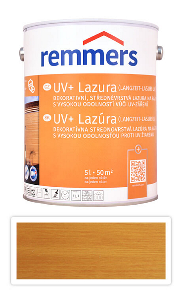 REMMERS UV+ Lazúra - dekoratívna lazúra na drevo 5 l Dub svetlý