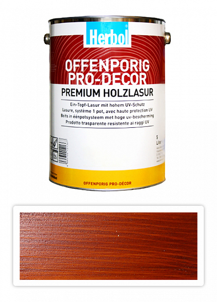 HERBOL Offenporig Pro Decor - univerzálna lazúra na drevo 5 l Mahagón 8407