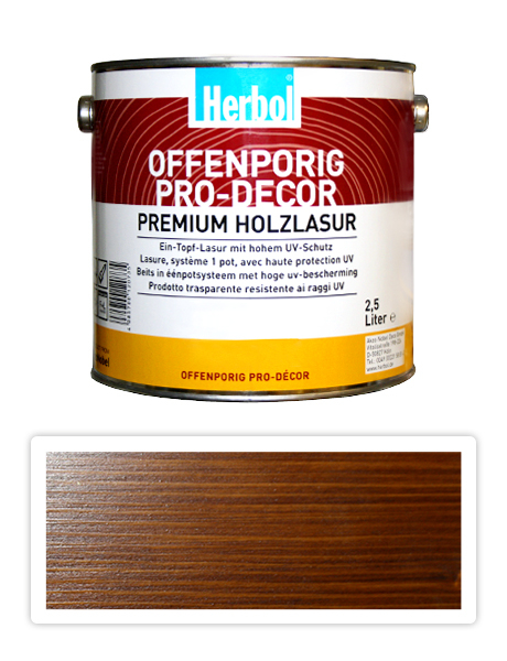 HERBOL Offenporig Pro Decor - univerzálna lazúra na drevo 2.5 l Orech 8405
