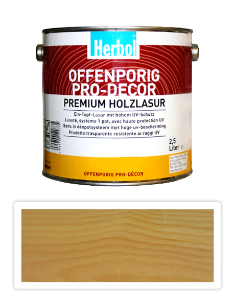 HERBOL Offenporig Pro Decor - univerzálna lazúra na drevo 2.5 l Bezfarebná 0450