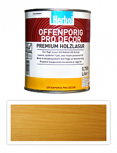 HERBOL Offenporig Pro Decor - univerzálna lazúra na drevo 0.75 l Svetlý dub 1401