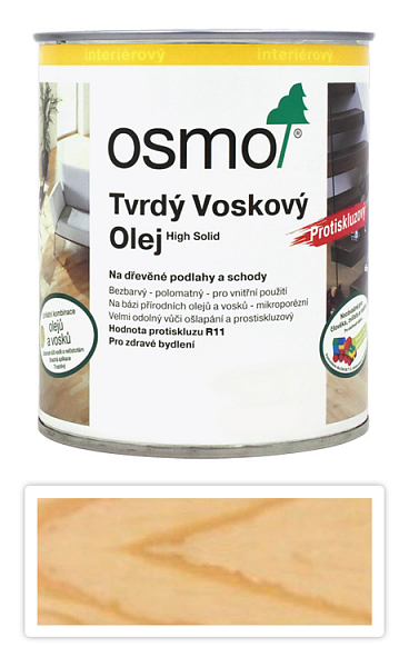 OSMO Tvrdý voskový olej pre interiéry protišmykový R11 0.75 l Bezfarebný 3089