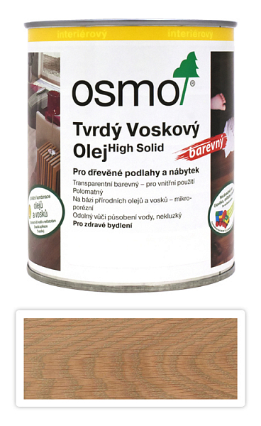 OSMO Tvrdý voskový olej farebný pre interiéry 0.75 l Svetlo sivý 3067