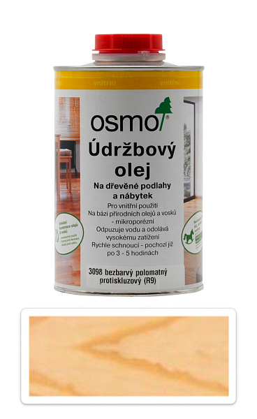 OSMO Údržbový olej na podlahy 1 l Bezfarebný polomatný protišmykový 3098