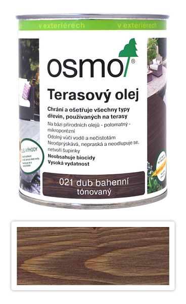 OSMO Špeciálny olej na terasy 0.75 l Dub bahenný 021