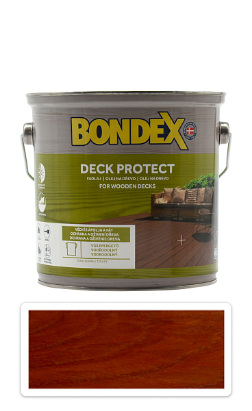 BONDEX Deck Protect - ochranný syntetický olej na drevo v exteriéri 2.5 l Červený mahagón