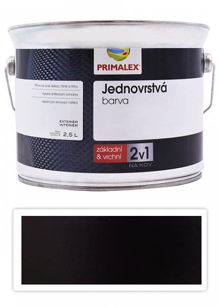 PRIMALEX 2v1 - syntetická antikorózna farba na kov 2.5 l Čierna