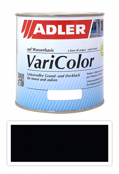 ADLER Varicolor - vodou riediteľná krycia farba univerzál 0.75 l Tiefschwarz / Čierna RAL 9005