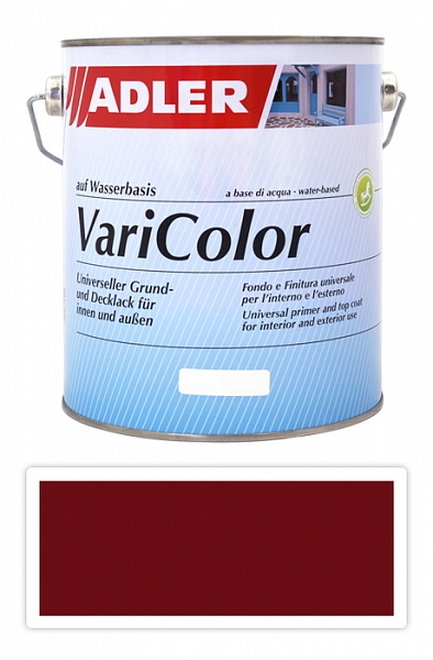 ADLER Varicolor - vodou riediteľná krycia farba univerzál 2.5 l Purpurrot / Purpurovo červená RAL 3004
