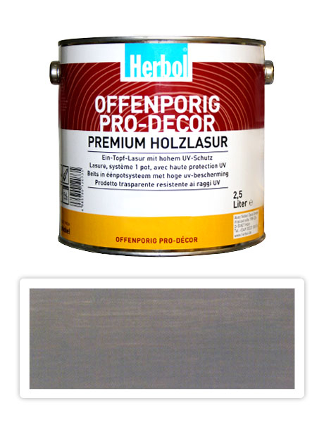 HERBOL Offenporig Pro Decor - univerzálna lazúra na drevo 2.5 l Stredne sivá