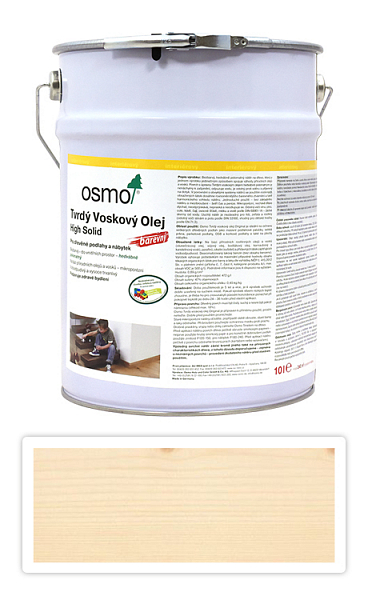 OSMO Tvrdý voskový olej farebný pre interiéry 10 l Prírodný 3041