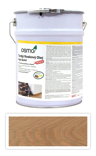 OSMO Tvrdý voskový olej farebný pre interiéry 10 l Svetlo sivý 3067