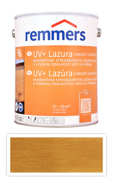 REMMERS UV+ Lazúra - dekoratívna lazúra na drevo 5 l Dub rustikálny