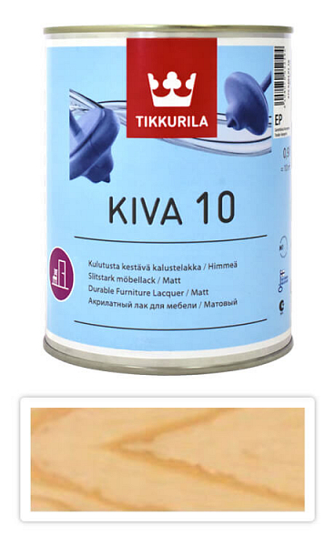 TIKKURILA Kiva 10 - vodouriediteľný lak 0.9 l Bezfarebný matný