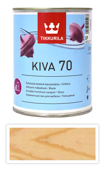 TIKKURILA Kiva 70 - vodouriediteľný lak 0.9 l Bezfarebný lesklý