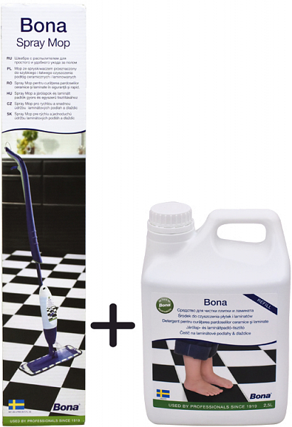 BONA Spray Mop na laminátové podlahy a dlaždice + čistič 2.5 l ZADARMO
