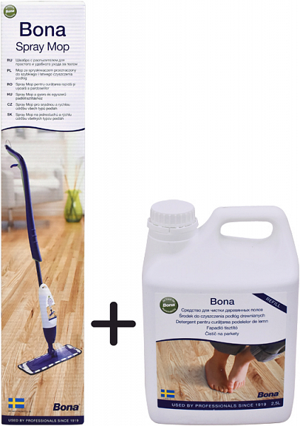 BONA Spray Mop na drevené podlahy + čistič 2.5 l ZADARMO