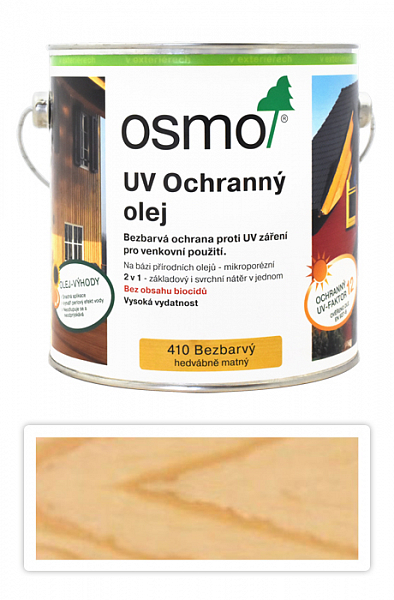 OSMO UV Olej Extra pre interiéry i exteriéry 2.5 l Bezfarebný 410