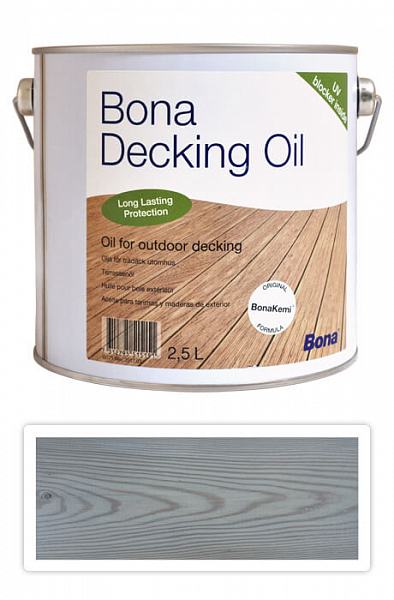 BONA Decking Oil - olej na impregnáciu a ochranu dreva v exteriéri 2.5 l Sivá