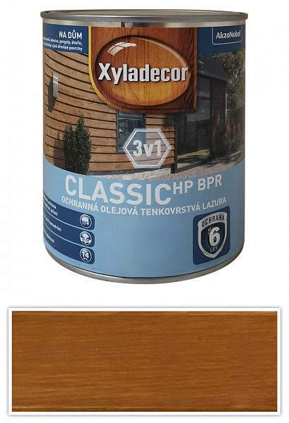 XYLADECOR Classic HP BPR 3v1 - ochranná olejová tenkovrstvová lazúra na drevo 0.75 l Antická Pínie