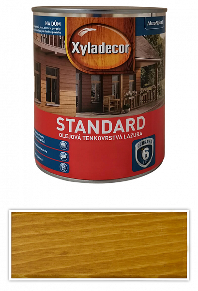 XYLADECOR Standard - olejová tenkovrstvová lazúra na drevo 0.75 l Dub