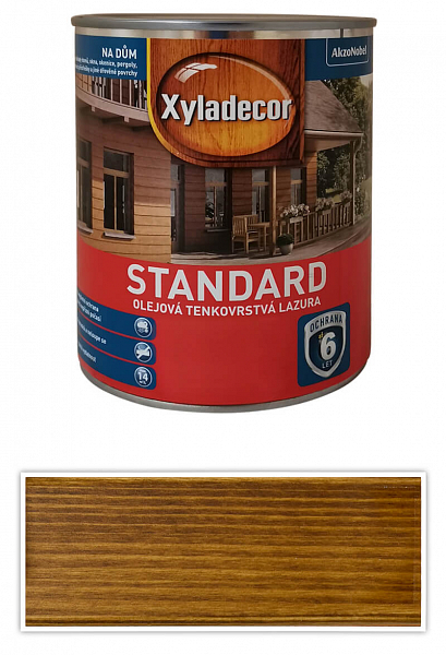 XYLADECOR Standard - olejová tenkovrstvová lazúra na drevo 0.75 l Gaštan