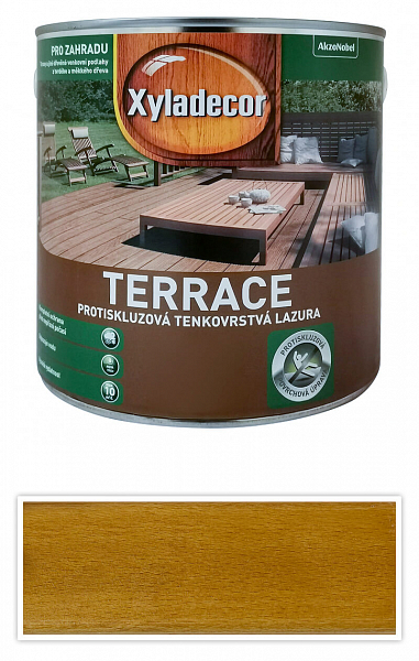 XYLADECOR Terrace - protišmyková tenkovrstvová lazúra na drevené terasy 2.5 l Bezfarebná