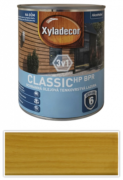 XYLADECOR Classic HP BPR 3v1 - ochranná olejová tenkovrstvová lazúra na drevo 0.75 l Céder