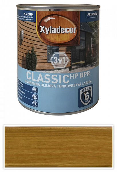 XYLADECOR Classic HP BPR 3v1 - ochranná olejová tenkovrstvová lazúra na drevo 0.75 l Smrekovec