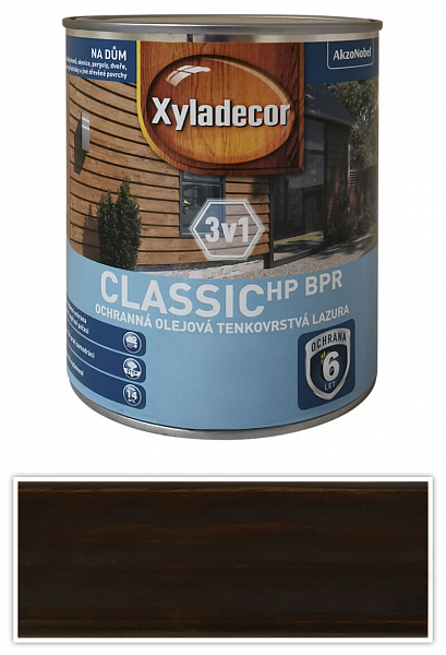 XYLADECOR Classic HP BPR 3v1 - ochranná olejová tenkovrstvová lazúra na drevo 0.75 l Palisander