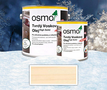 OSMO sada - tvrdý voskový olej farebný pre interiéry 2.5 l Biely 3040 + 0.75 l ZADARMO