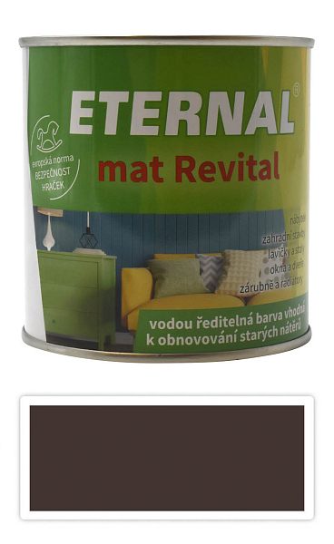 ETERNAL mat Revital - univerzálna vodou riediteľná akrylátová farba 0.35 l Tmavo hnedá RAL 8017 