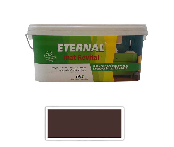 ETERNAL mat Revital - univerzálna vodou riediteľná akrylátová farba 2.8 l Tmavo hnedá RAL 8017 