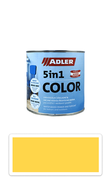 ADLER 5in1 Color - univerzálna vodou riediteľná farba 0.75 l Zinkgelb / Zinkovo žltá RAL 1018