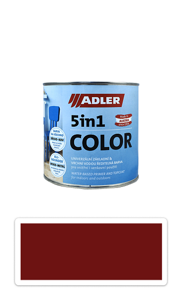 ADLER 5in1 Color - univerzálna vodou riediteľná farba 0.75 l Purpurrot / Purpurovo červená RAL 3004