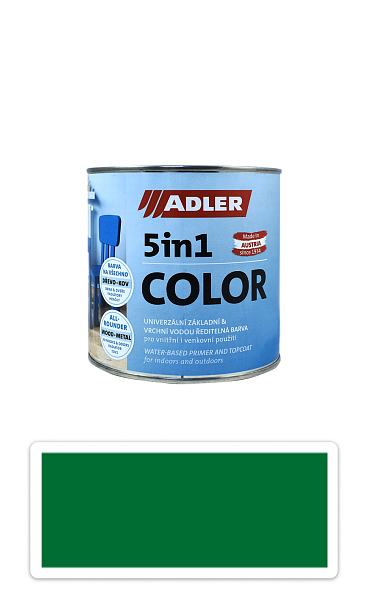 ADLER 5in1 Color - univerzálna vodou riediteľná farba 0.75 l Türkisgrün / Tyrkysová zelená RAL 6016
