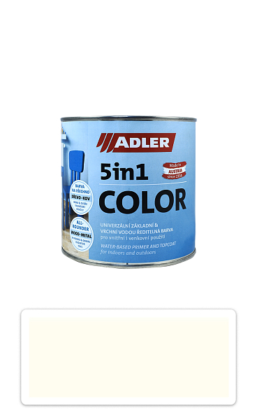 ADLER 5in1 Color - univerzálna vodou riediteľná farba 0.75 l Cremeweiss / Krémová RAL 9001