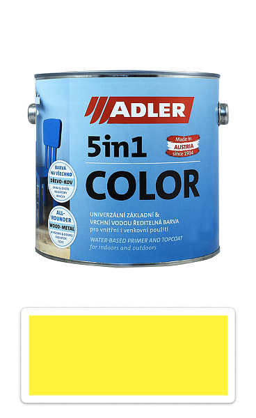 ADLER 5in1 Color - univerzálna vodou riediteľná farba 2.5 l Schwefelgelb / Sírovo žltá RAL 1016