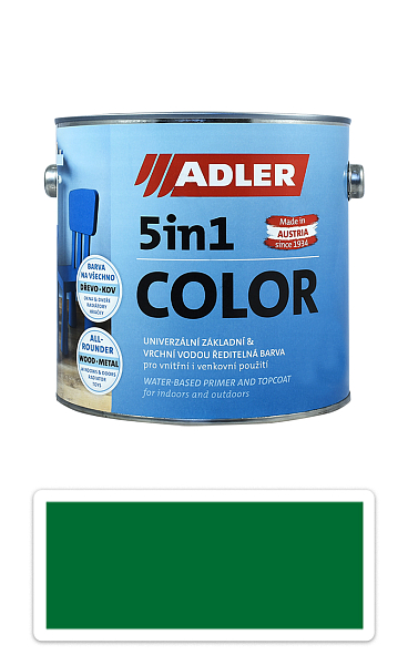 ADLER 5in1 Color - univerzálna vodou riediteľná farba 2.5 l Türkisgrün / Tyrkysová zelená RAL 6016